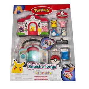 NEW! Pokémon Center Playset Squish-A-Longs Pikachu Chansey Marill Snorlax